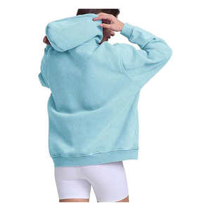 Sudadera con capucha unisex de poliéster y algodón personalizada, lavada al ácido, de felpa francesa, estilo vintage, extragrande, de invierno, de peso pesado, corte holgado, color piedra. - Product Image 2