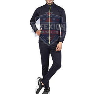 Survêtement pour homme noir à manches longues, couleur unie, col montant, vêtement décontracté, respirant, polyester, coupe classique, automne - Product Image 4