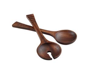 Juego de 2 utensilios de madera de mango ecológicos para servir ensalada, a un precio razonable. - Product Image 1