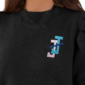 Título del Producto de Alibaba (145 Caracteres) Suéter Personalizado para Mujer con Logotipo Bordado, Manga Abullonada, Cuello Redondo, Tejido de Punto - Product Image 4