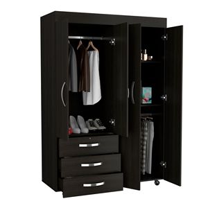 Armadio portatile in velluto nero per la conservazione della camera da letto - Product Image 5