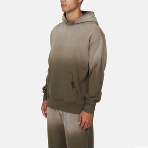 Custom Logo Printing Men <b>Drop</b> Shoulder <b>Acid</b> Wash Pullover Hoodies Heavy Weight Oversized Washed Hoodie By Antique Fashion - Product Image 2