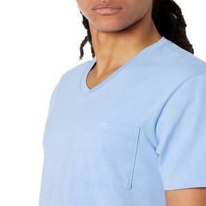 T-shirts personnalisés de haute qualité à séchage rapide, col en V, pour hommes, en coton Pima blanc, imprimés, col en V - Product Image 3