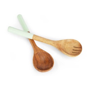 Stainless Steel Spoon Set with Wooden Handle For Kitchen Organiser Accessories At Wholesale Price Cheese <b>Tools</b> - Product Image 2