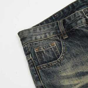TITAN TREAD WEAR Jeans de mezclilla para hombre de cintura alta, pierna ancha, ecológicos, con patrón liso, lavado a la piedra, casuales, con cierre de botón y efecto desgastado - Product Image 4