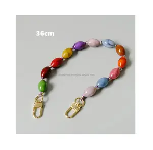 Girls Purse Handle <b>Strap</b> Color Bead Resin <b>Bag</b> Chain <b>for</b> Lady Handbag Accessories Fashion Acrylic Beads <b>Bag</b> Chain - Product Image 1