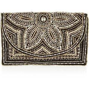 Pochette à motif floral complexe, broderie unique de perles de rocaille, petites perles cousues à la main, pochette perlée tendance - Product Image 6