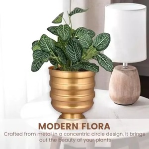 Factory Direct Engraved Metal Planter <b>Pots</b> with Competitive Pricing Housewarming Gifts At Very Impressive Cost - Product Image 5