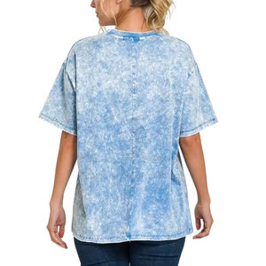 T-shirt en toile pour femme, élégant et tendance, décontracté pour l'été, respirant, de haute qualité, 100% coton - Product Image 2