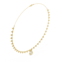 Collar con Colgante de Moissanita, Plata de Ley 925, Chapado en Oro, Forma Clásica de Amantes, Regalo para Mujer, Cadena con Certificación de Terceros