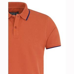 High Quality 100% Cotton Slim Fit Knitted for T-Shirt Custom Logo Formal Garment Washed Turtleneck Collar Short Sleeve 480g - Product Image 2