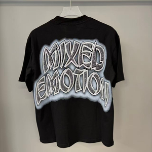 Camiseta de Diseño Personalizado con Estampado de Diamantes Mixtos, Estilo Retro Urbano, Unisex, de Alta Calidad, Talla Grande - Product Image 2