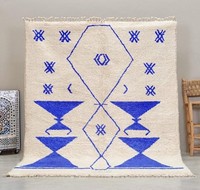 Tapis en laine berbère marocaine sur mesure de grande taille pour chambre à coucher, salon ou hôtel - Épais, lavable, noué à la main