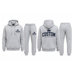 Conjunto Deportivo de Invierno Unisex de 2 Piezas, Sudadera con Capucha de Forro Polar Transpirable, Traje Deportivo para Correr, Hacer Ejercicio, Gimnasio, Entrenamiento Atlético - Product Image 1
