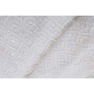 ผ้าลูกไม้ตาข่ายปักสีขาว ย้อมได้ กว้าง 40 นิ้ว TFAB DYE CHANDERI 341 ขายเป็นหลา - Product Image 2