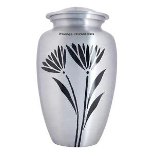 Urnes de crémation en métal d'aluminium solide sur le thème des fleurs Mini urnes fabricant de jetons de souvenir Urnes funéraires de conception personnalisée - Product Image 6