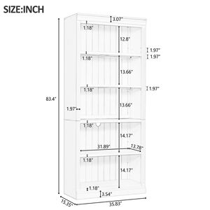 83.4 \ "alta Free-standing libreria in legno a 5 livelli Organizer per decorazioni per la casa per CDs/libri/film soggiorno Home Office - Product Image 3