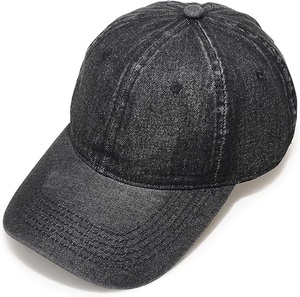 Gorra de Béisbol de Mezclilla, 6 Paneles, Ajustable, Unisex, Estilo Casual, Color Sólido, Algodón Lavado, Talla Adulto 58-60CM - Product Image 4