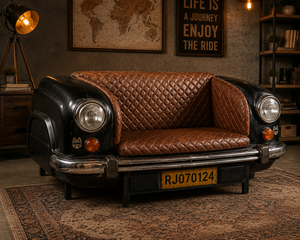 Rustic Genuine Leather Two Seat L-Shape Car Back <b>Sofa</b> <b>Bed</b> Metal Legs <b>Storage</b> for Living Room Industrial Design Park Warehouse - Product Image 3