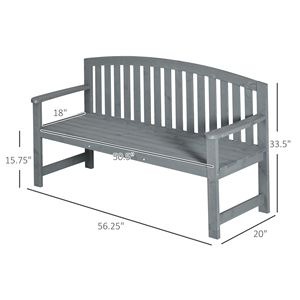 Panca da Esterno in Legno a 2 Posti con Schienale e Braccioli per Giardino, Cortile, Parco, Centro Commerciale o Patio - Product Image 3