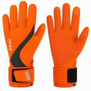 Gants de sport orange EKIN avec paume antidérapante et fermeture auto-agrippante, unisexe, pour sports nautiques - Product Image 4