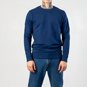 Sweat-shirt à col rond uni surdimensionné pour homme de haute qualité, en coton molletonné, décontracté, streetwear, hiver, vente en gros, OEM - Product Image 1