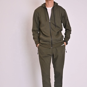 Sudadera con capucha para hombre, con cremallera, de color sólido, manga larga, informal. - Product Image 1