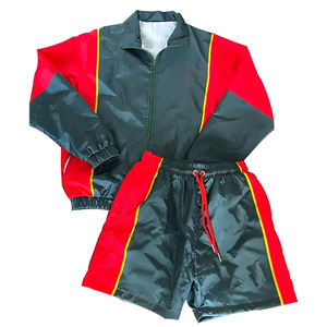 Service ODM – Ensemble survêtement homme personnalisé avec logo, coupe-vent en nylon respirant, veste zippée et short deux pièces - Product Image 1