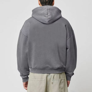 Sudadera con capucha unisex de felpa 100% algodón, personalizada con pedrería, de corte holgado y extragrande, con bolsillos, transpirable, antiencogimiento, con cremallera, para invierno, 550 gramos - Product Image 2