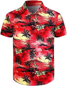 Chemise Hawaïenne Tropicale Imprimée pour Homme à Manches Courtes, Décontractée, Boutonnée, Colorée, Florale, pour les Vacances d'Été - Product Image 1