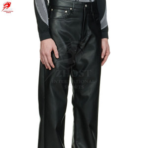 กางเกงหนังผู้ชายหนังนิ่มใส่สบาย ผลิตในปากีสถาน ดีไซน์ทันสมัย เหมาะสำหรับใส่ลำลอง - Product Image 3