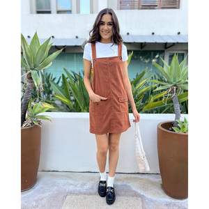 2025, vestido general de pana informal para mujer, Mono corto elegante, delantal con correas ajustables y bolsillos - Product Image 6