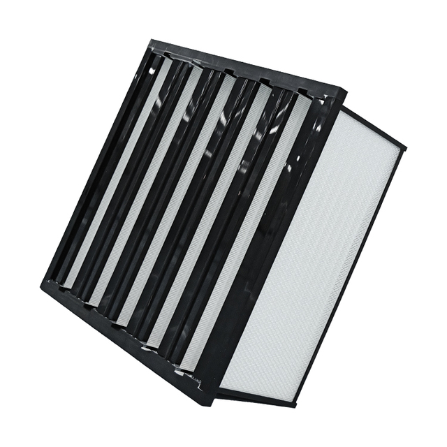 *V Bank HEPA Filter H13 H14 Rigid ABS Plastic Frame High Airflow 2000CFM for HVAC System Cleanroom AHU