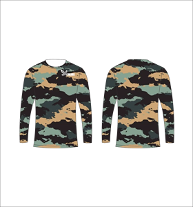 T-shirt de sport camouflage à manches longues pour homme, séchage rapide, performance athlétique, coupe décontractée, col rond, vente en gros OEM - Product Image 1