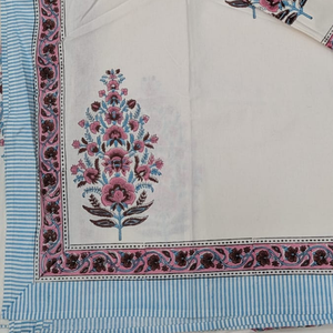 Premium Jaipur Artisanal Hand Block Print Floral Classic <b>King</b> <b>Size</b> 3-Piece 200TC 100% Cotton Eco-Friendly Soft Machine Washable - Product Image 3