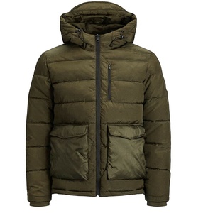 Veste de haute qualité pour hommes 100% veste à capuche en nylon hiver manteau matelassé gonflé en gros personnalisé OEM manteau chaud à bulles rembourré pour hommes - Product Image 3