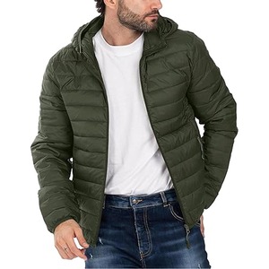 Custom <b>Top</b> High Quality Men's <b>Bubble</b> Jacket Puffer Coat Lightweight Zipper up Hooded Puffer Jackets for Men - Product Image 4