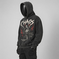 Sweat à capuche unisexe en molleton épais respirant, style streetwear, avec double fermeture éclair, 100% coton, brodé et perlé, idéal pour l'hiver