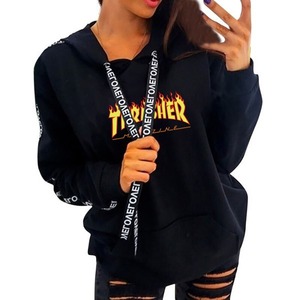 Sweat-shirt à capuche pour femme, manches longues, en mélange de coton doux, parfait pour la superposition en automne et en hiver. - Product Image 2