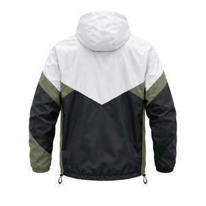 Men Waterproof Hooded Windbreaker Jacket Lightweight Color Block Outdoor Hiking Running Windproof Rain Jacket Custom Logo - Product Image 3