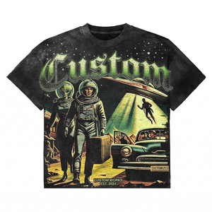 Custom Skull Casino Print Oversized Short Sleeve T-Shirt <b>Men</b> Street Style Cotton O-Neck Jersey Fit - Product Image 4