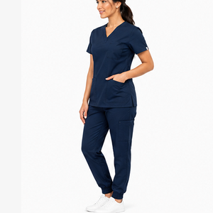Uniforme Médico para Mujer al por Mayor, Traje de Enfermería, Tela Suave y Elástica, Cuello en V, Conjunto de Ropa de Trabajo para Hospital y Clínica - Product Image 6