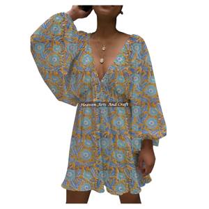 Vestidos de Fiesta de Verano 2026: Elegantes y Sexys con Escote Pronunciado en V, Estilo Linterna, de Algodón, Mini Vestido de Fiesta con Tirantes - Product Image 5