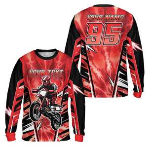 Camiseta Personalizada de Motocross para Jóvenes y Adultos, Manga Larga, Nombre y Número del Piloto Personalizados, Jersey de Carreras 3D para Motocross, MX, ATV, Enduro, OEM - Product Image 1