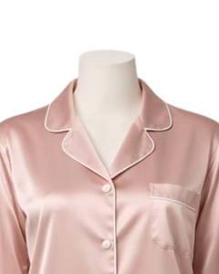 Ensemble de pyjama pour femme en satin noir personnalisé, manches longues, boutonné, style soie, vêtements de nuit, ensemble confortable en deux pièces - Product Image 3