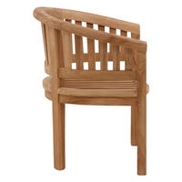 Fauteuil de jardin en teck massif avec design 'Peanut' et dossier incurvé (modèle chaise banane)