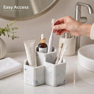 Natural Marble Storage Organizer Box Multi Slot <b>Holder</b> for Jewelry Makeup Cosmetics <b>Perfume</b> and Small Accessories - Product Image 4