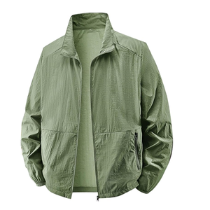 Best Selling Men's Casual Stand-Up Collar <b>Light</b> Loose Windbreaker Top Trendy Sports Accessory Solid-Color Windproof <b>Jacket</b> - Product Image 2