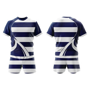 ชุดยูนิฟอร์มกีฬารักบี้ขายส่งแบบใหม่ คุณภาพสูง พิมพ์ลายได้ตามต้องการ แห้งเร็ว โลโก้สั่งทำได้ ผลิตจากโพลีเอสเตอร์ 100% ซักได้ - Product Image 2