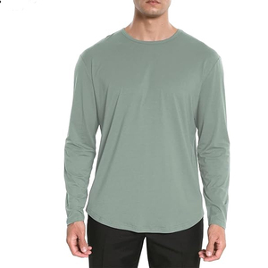 Camiseta de manga larga para hombre, cuello redondo, corte regular, color sólido, tejido de punto, excelente relación calidad-precio, disponible a la venta ahora a un precio muy razonable. - Product Image 1